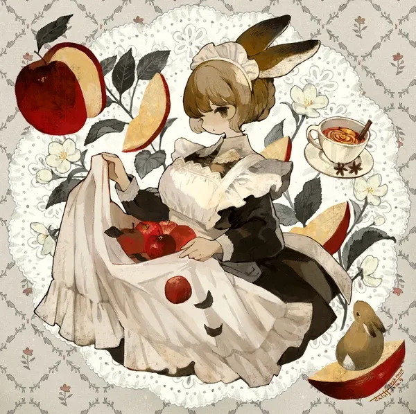 #17 りんごの季節のうさぎメイドさん