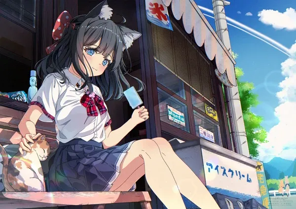 駄菓子屋と看板猫